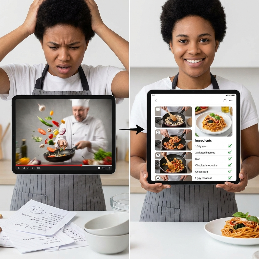 How to Turn YouTube video to recipe